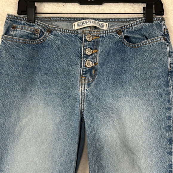 Express Y2K button front hipster flare  jeans size 5/6 - Picture 3 of 14